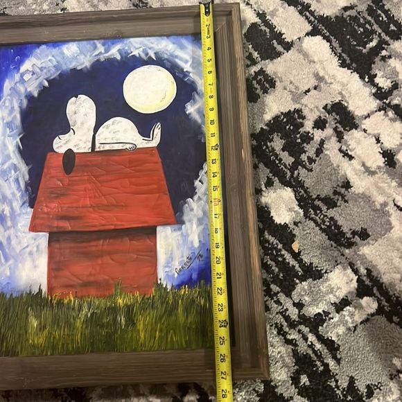 Vintage Snoopy oil painting | 1978 | Artist: Pierrete - Picture 10 of 11